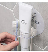 PureGrip Adhesive Bathroom Organiser – No-Drill Toothbrush & Vanity Storage Holder | Space-Saving Wall Rack