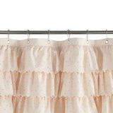 Elowen LinenSpa Shower Curtain – Waterproof Boho Farmhouse Bathroom Curtain with Textured Fabric & Metal Eyelets | Beige & Ivory Luxury Finish