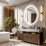 Veloura Halo Round LED Mirror – Frameless Bathroom Vanity Mirror with Anti-Fog & Smart Touch Dimming