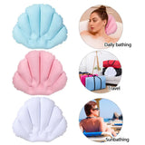 Auralux AquaLuxe Inflatable Spa Bath Pillow with Neck & Shoulder Support – Soft Terry Cloth Ergonomic Bathtub Cushion with Suction Cups | Portable Home Spa Comfort Accessory