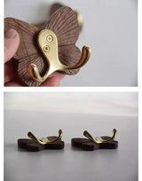 Walnut Butterfly Wall Hook Rack – Solid Wood Coat & Key Holder | Elegant Retro Home Storage