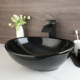 Veloura Oval Countertop Basin – Gloss Ceramic Vessel Sink | Modern Luxury Bathroom Wash Basin