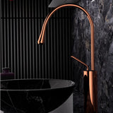 Roselle Pivot Basin Mixer Tap – Brushed Rose Gold Bathroom Faucet | Swivel Spout Luxury Sink Mixer