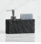Velora Stone Soap Station – 2-in-1 Soap Dispenser & Sponge Holder for Kitchen & Bathroom Sinks