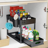FlexiStore Under-Sink Organiser – Pull-Out Cabinet Storage Rack | Multi-Level Kitchen & Bathroom Drawer System
