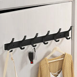 Novalith Luxe BlackHook Aluminium Wall Hook Rail – Multi-Hook Coat & Towel Organiser in Matte Black | Heavy-Duty Wall-Mounted Storage for Bathroom, Kitchen & Hallway