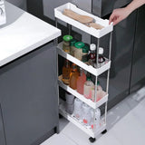 GlideNest Slim Rolling Storage Cart – Ultra-Narrow 4-Tier Organiser for Bathroom, Kitchen & Utility Spaces