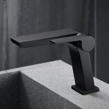 ShadowStream LuxeFall Basin Mixer – Gun Grey Waterfall Bathroom Faucet | Luxury Solid Brass Vanity Tap