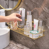 NoirLuxe Bathroom Cup Holder – Black & Gold Wall Organiser | No-Drill Toothbrush & Rinse Cup Rack