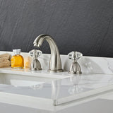 Valmere Kensington Gold Basin Mixer – 203.2 mm Widespread Bathroom Faucet | Solid Brass Dual Handle Vanity Tap