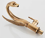 Aurelia Swan Waterfall Basin Mixer – Luxury Gold Brass Bathroom Faucet | Elegant Single Lever Sink Tap
