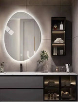 NovaLume LED Vanity Mirror – Irregular Frameless Wall Mirror | Touch-Control Ambient Lighting