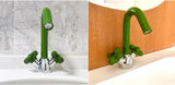 LuxeFlow Dual-Handle Brass Basin Mixer Tap – Rotatable Spout Bathroom Faucet with Ceramic Cartridge | Chrome Finish Luxury Sink Tap (Red & Green Accent Design)