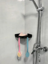 NoirVault Adhesive Shower Shelf Set – Drill-Free Bathroom Storage Organiser | Waterproof Wall Caddy System