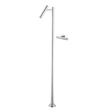 LuxeFlow Floor-Mounted Brass Bath Filler Tap – Tall Designer Freestanding Faucet with Single-Handle Hot & Cold Control | Luxury Bathroom Statement Fixture
