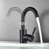 OnyxFlow Swivel Basin Mixer – Black Nickel Bathroom Faucet | 360° Stainless Steel Sink Tap