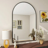 ArcLuxe Black Arch Mirror – Modern Metal Wall Mirror | Decorative Vanity & Entryway Accent