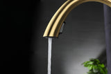 Aurevo Pull-Down Kitchen Mixer Tap – Brushed Gold Stainless Steel Faucet | Modern Hot & Cold Sink Sprayer