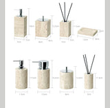 Bellaverto Beige Travertine Bathroom Accessory Set – Natural Stone Spa Collection | Luxury Marble Bathroom Décor