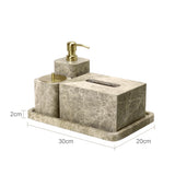 Valdore Emperador Marble Bathroom Accessories Set – 7-Piece Natural Stone Luxury Collection | Spa-Inspired Bathroom Décor