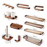 RoseVale Luxury Bathroom Hardware Set – Rose Gold Solid Brass 5-Piece Wall-Mounted Accessory Collection