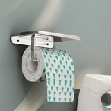 LoftEdge Toilet Roll Holder with Shelf – Aluminium Wall-Mounted Bathroom Organiser | Modern Space-Saving Storage