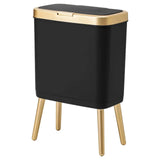 Auréva Slim Waste Bin – Modern Gold-Detail Bathroom & Bedroom Bin | Odour-Sealing Lid