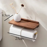 EverWood Luxury Paper Towel Holder – Solid Wood & Stainless Steel Rack | Modern Kitchen & Bathroom Organiser
