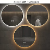 NovaHalo Radiance LED Bathroom Mirror – Round Anti-Fog Vanity Mirror with Dimmable 3-Tone Lighting