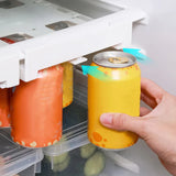 Zenvira FridgeMate Double Can Rack – Extendable Under-Shelf Fridge Organiser | Space-Saving Sliding Beverage Holder for Cans