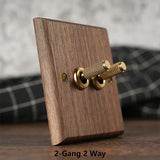 Maison Voltier Walnut Toggle Switch – Vintage Brass Wall Switch with USB Option | Luxury Retro Electrical Hardware