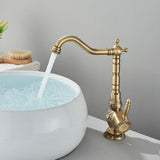 HeritageFlow Pull-Out Bronze Kitchen Faucet – Retro Antique Solid Brass Single-Handle Sink Mixer with Swivel & Retractable Spout