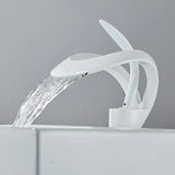 CascadePure Basin Mixer – White Waterfall Bathroom Faucet | Modern Hot & Cold Sink Tap