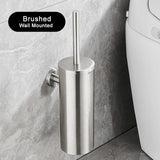 IronVale Stainless Steel Toilet Brush Set – Modern Rustproof Bathroom Cleaner with Hygienic Storage Holder