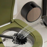 Nordelle Wall-Mounted Toilet Brush Set – Drill-Free Bathroom Cleaning Brush | Wood-Effect Modern WC Accessory