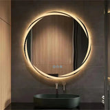 HaloVista LumiCircle LED Bathroom Mirror – Round Anti-Fog Vanity Mirror with Dimmable 3-Tone Lighting