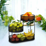 Eloria FruitElegance Metal Wire Fruit Basket – Modern Open-Design Fruit & Vegetable Storage Bowl | Stylish Kitchen Counter & Dining Table Centrepiece