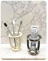 Fjordéa Ceramic Toothbrush Organiser – Minimalist Bathroom Holder | Scandinavian Countertop Storage