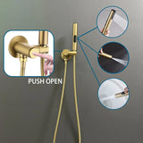 TriFlow LuxeSpa Bidet System – 3-in-1 Wall-Mounted Brass Hygiene Sprayer | Luxury Bathroom Cleaning Set