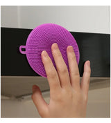 PureScrub Silicone Cleaning Pad – Reusable Kitchen Dish Brush & Non-Scratch Scrubber | Hygienic Multi-Purpose Cleaner
