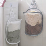 Eloria FlexiStore Foldable Hanging Laundry Basket – Breathable Cotton Mesh Clothes Organiser | Space-Saving Door & Wall-Mounted Laundry Storage Bag