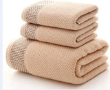 WinterLuxe Embroidered Cotton Towel Set – 3-Piece Jacquard Bathroom Collection | Soft Absorbent Luxury Towels