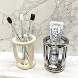 Fjordéa Ceramic Toothbrush Organiser – Minimalist Bathroom Holder | Scandinavian Countertop Storage