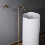 LuxeFlow Floor-Mounted Brass Bath Filler Tap – Tall Designer Freestanding Faucet with Single-Handle Hot & Cold Control | Luxury Bathroom Statement Fixture
