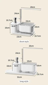 Velora Sync Sink Organiser – 5-in-1 Soap Dispenser & Kitchen Cleaning Station with Sponge Holder