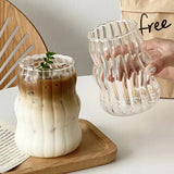 VetroSip Ribbed Glass Tumblers with Straws & Lids – Set of 2 or 4 | Reusable Clear Drinking Glasses | Modern Drinkware Set