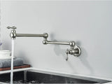 AurumFlex Wall Kitchen Tap – Brushed Gold Swivel Faucet | Premium Space-Saving Cold Water Mixer