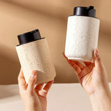 SatoriStone Foaming Soap Dispenser – Travertine-Effect Japandi Pump Bottle | Minimalist Bathroom Accessory
