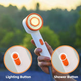 GlowShower ProBeam 2025 – Portable Rechargeable Camping Shower | LED Outdoor Shower System