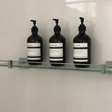 Aureline Amber Refillable Dispenser Set – 3-Piece 500ml Bathroom Pump Bottles for Shampoo, Soap & Body Wash | Modern Spa Storage